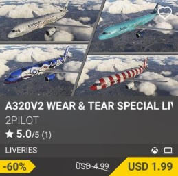 A320V2 Wear and Tear Special Livery 2Pilot USD 1.99