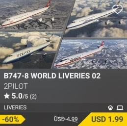 B747-8 World Liveries 02 2Pilot USD 1.99