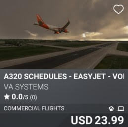 A320 Schedules EasyJet VA Systems USD 23.99