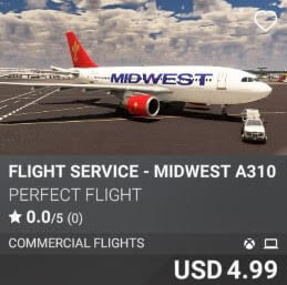 Flight Service - Midwest A310 by Perfect Flight. USD 4.99