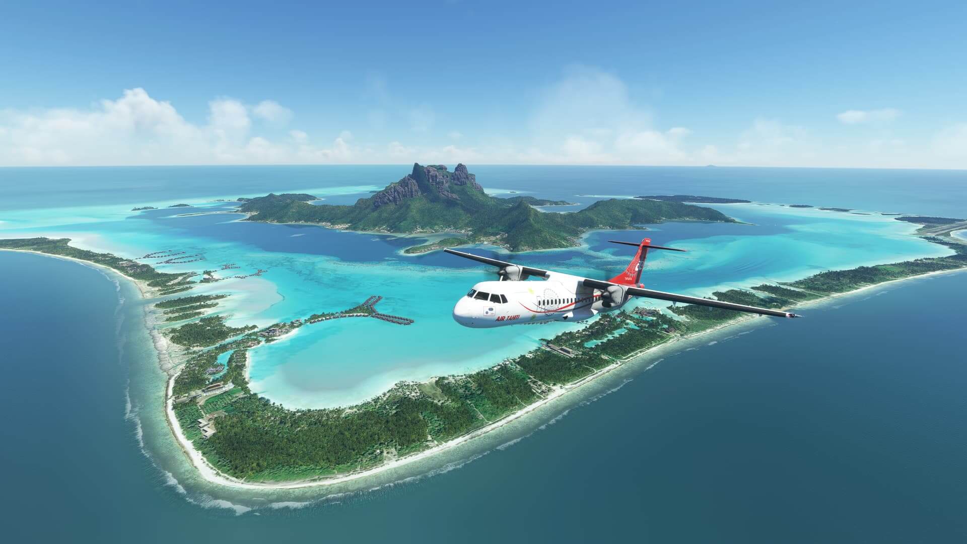 An ATR climbs out from an island