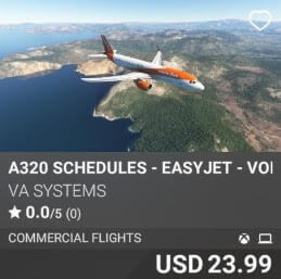 A320 Schedules - EasyJet - Vol 12 by VA SYSTEMS. USD 23.99