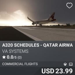 A320 Schedules - Qatar Airways - Vol 2 by VA SYSTEMS. USD 23.99