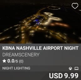 KBNA Nashville Airport Night Enhanced by Dreamscenery. USD 9.99