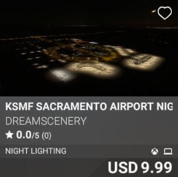 KSMF Sacramento Airport Night Enhanced by DreamScenery. USD 9.99