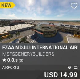 FZAA N'djili international airport by msfscenerybuilders. USD 14.99