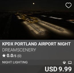 KPDX Portland Airport Night Enhanced by Dreamscenery. USD 9.99