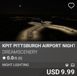 KPIT Pittsburgh Airport Night Enhanced by Dreamscenery. USD 9.99