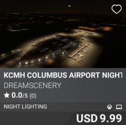 KCMH Columbus Airport Night Enhanced by DreamScenery. USD 9.99