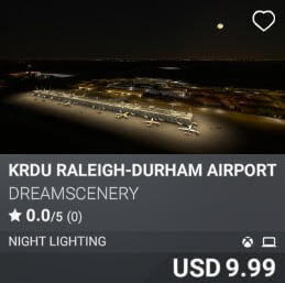 KRDU Raleigh-Durham Airport Night Enhanced by DreamScenery. USD 9.99