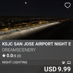 KSJC San Jose Airport Night Enhanced by DreamScenery. USD 9.99