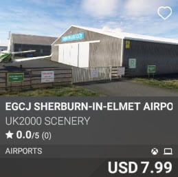 EGCJ Sherburn-In-Elmet Airport by UK2000 Scenery. USD 7.99