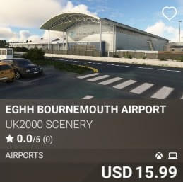 EGHH Bournemouth Airport by UK2000 Scenery. USD 15.99