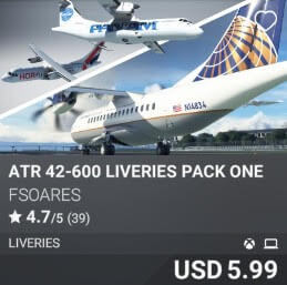 ATR 42-600 Liveries Pack One by FSoares. USD 5.99