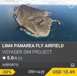 LIM4 Panarea Fly Airfield by Voyager Sim Project. USD 14.99 (on sale for 10.49)