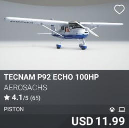 Tecnam P92 Echo 100HP by AeroSachs. USD 11.99