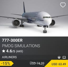 777-300ER by PMDG Simulations. USD 74.99 (on sale for 63.49)