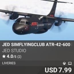 JED simFlyingClub ATR-42-600 Liveries by JED Studio. USD 7.99