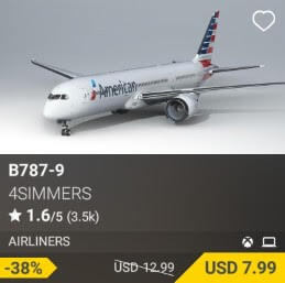 B787-9 by 4Simmers. USD 12.99 (on sale for 7.99)