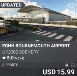 EGHH Bournemouth Airport by UK2000 Scenery. USD 15.99