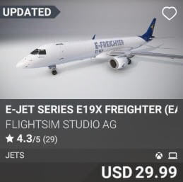 E-Jet Series E19X Freighter (Early Access) by FlightSim Studio AG. USD 29.99