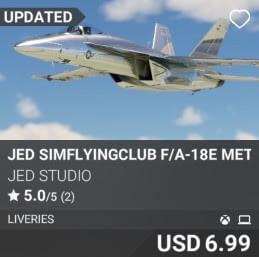 JED simFlyingClub F/A-18E Metal Liveries by JED Studio. USD 6.99