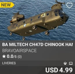 BA MILTECH CH47D CHINOOK HANGAR by BravoAirspace. USD 4.99