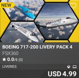 Boeing 717-200 Livery Pack 4 by fs360. USD 4.99