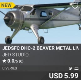 JEDSFC DHC-2 Beaver Metal Liveries by JED Studio. USD 5.99