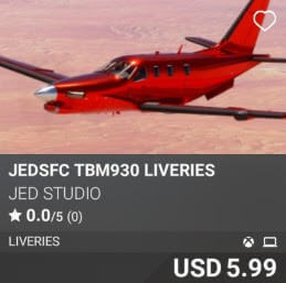 JEDSFC TBM930 Liveries by JED Studio. USD 5.99