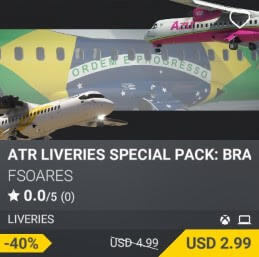 ATR Liveries Special Pack: Brazil by FSOARES. USD 4.99 (on sale for 2.99)