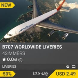 B707 Worldwide Liveries by 4simmers. USD 4.99 (on sale for 2.49)