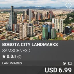 Bogota City Landmarks by samscene3d. USD 6.99