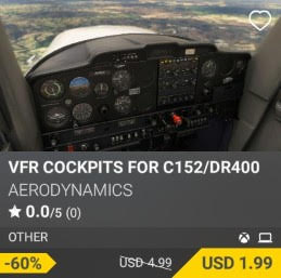 VFR COCKPITS FOR C152/DR400 by AERODYNAMICS. USD 4.99 (sale for 1.99)