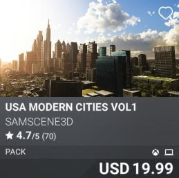 USA Modern Cities Vol1 by SamScene3D. USD 19.99