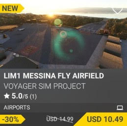 LIM1 Messina Fly Airfield by Voyager Sim Project. USD 14.99 (on sale for 10.49)