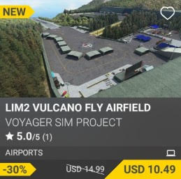 LIM2 Vulcano Fly Airfield by Voyager Sim Project. USD 14.99 (sale for 10.49)