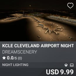 KCLE Cleveland Airport Night Enhanced by DreamScenery. USD 9.99