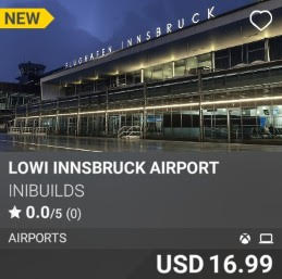 LOWI Innsbruck Airport by iniBuilds. USD 16.99