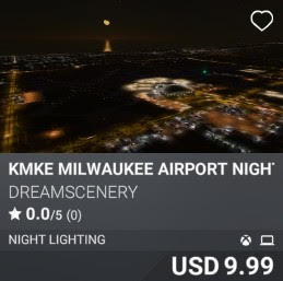 KMKE Milwaukee Airport Night Enhanced by DreamScenery. USD 9.99