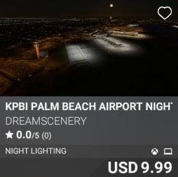 KPBI Palm Beach Airport Night Enhanced by DreamScenery. USD 9.99