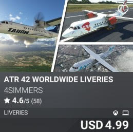 ATR 42 Worldwide Liveries by 4simmers. USD 4.99