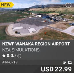 NZWF Wanaka Region Airport by NZA Simulations. USD 22.99