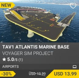 TAV1 Atlantis Marine Base by Voyager Sim Project. USD 19.99 (sale for 13.99)