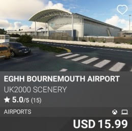 EGHH Bournemouth Airport by UK2000 Scenery. USD 15.99