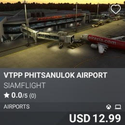 VTPP Phitsanulok Airport by SiamFlight. USD 12.99