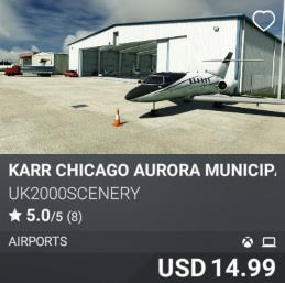 KARR Chicago Aurora Municipal Airport by UK2000 Scenery. USD 14.99