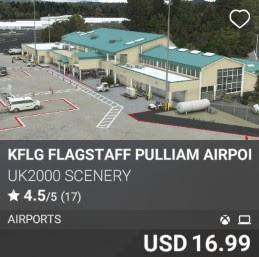 KFLG Flagstaff Pulliam Airport by UK2000 Scenery. USD 16.99