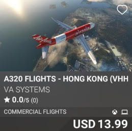 A320 Flights - Hong Kong (VHHH) - Vol 2 by VA Systems. USD 13.99