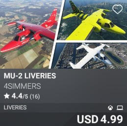 MU-2 Liveries by 4simmers. USD 4.99